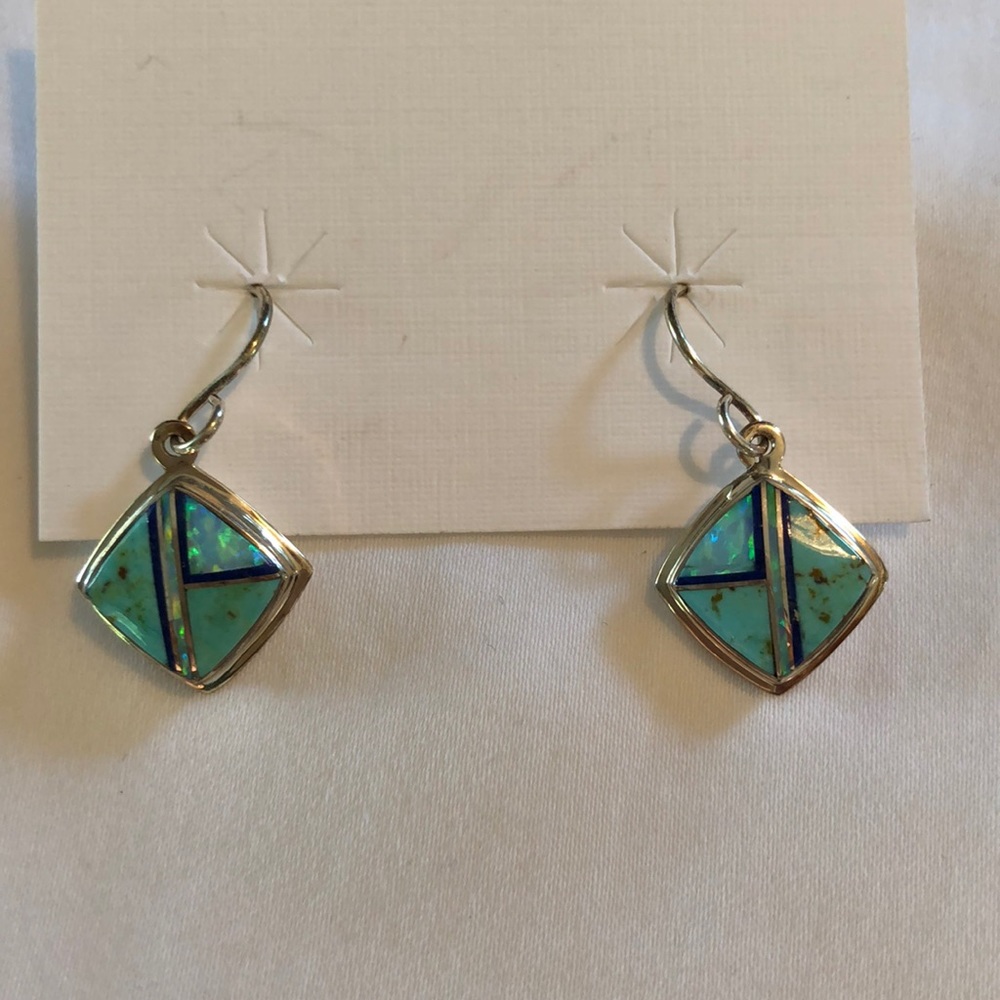 Sterling earrings with turquoise inlay